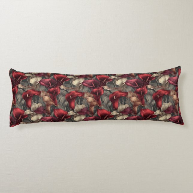 Calla Lilies Texture Rustic Decor Victorian Matern Body Pillow (Back)
