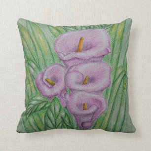 Calla lilies throw pillow