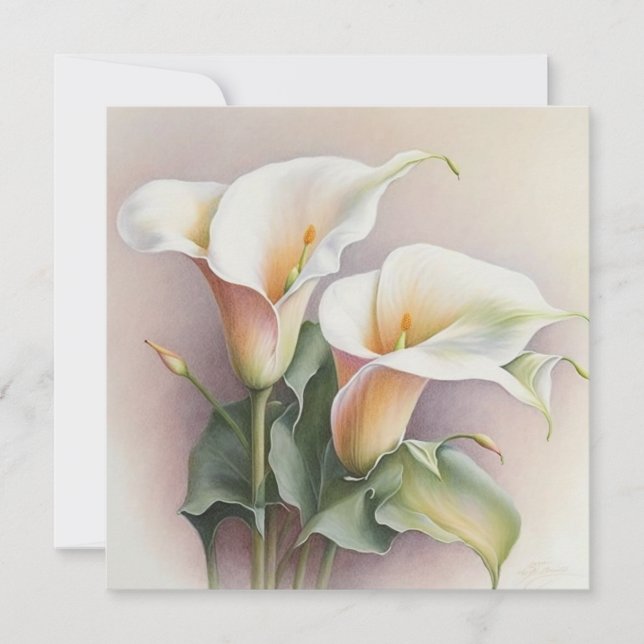 Calla lilies watercolor card (Front)