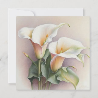 Calla lilies watercolor card