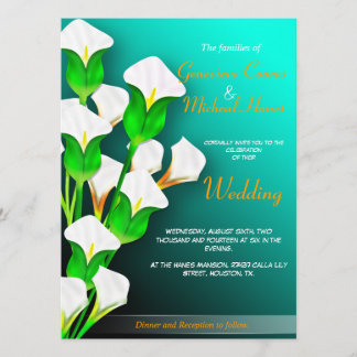 Calla Lilies Wedding Invitation