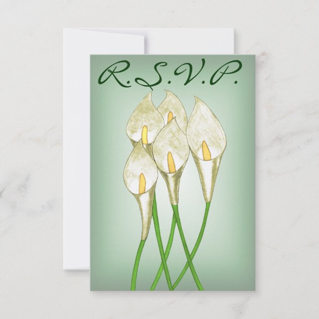 Calla Lilies (White) R.S.V.P Card (Front)
