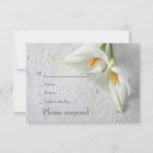 Calla lilies with room for text RSVP card