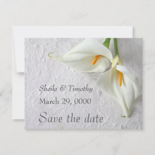 Calla lilies with room for text save the date