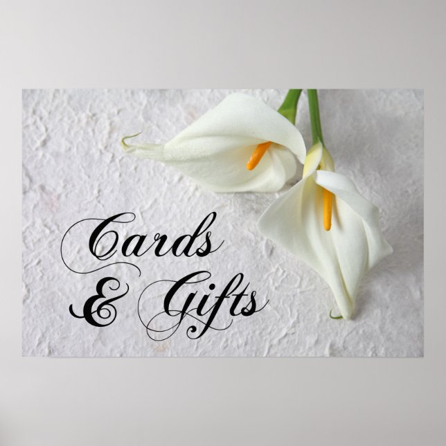 Calla lilies with room for text wedding poster (Front)