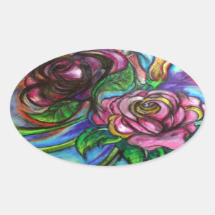 Calla Lillies Oval Sticker