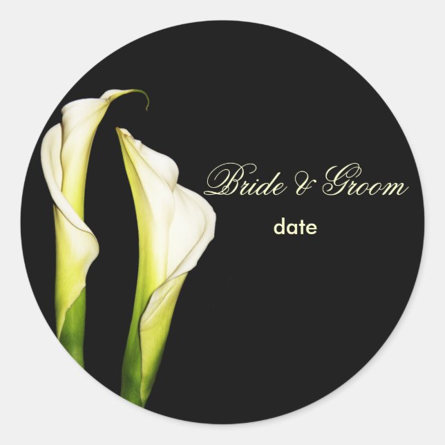 Calla Lillies wedding stickers (Front)