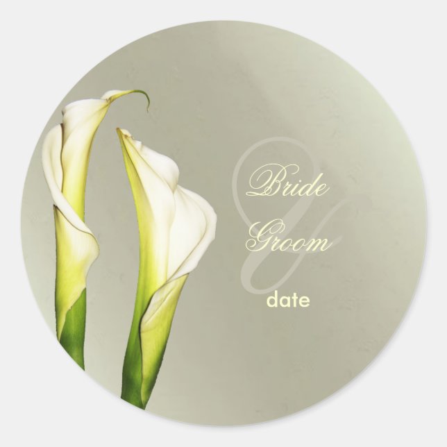 Calla Lillies wedding stickers (Front)