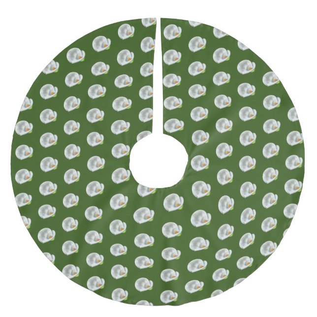 Calla Lilly Brushed Polyester Tree Skirt (Front)