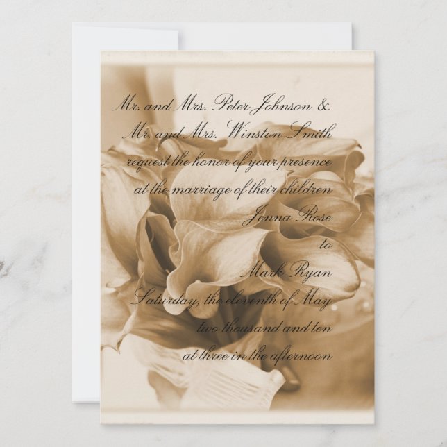 Calla Lilly Invitation (Front)