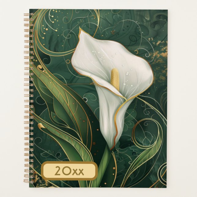 Calla Lily 20XX Classic Spiral Planner Digital Art (Front)