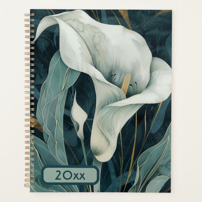 Calla Lily 20XX Classic Spiral Planner Watercolor (Front)