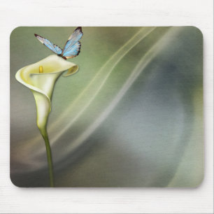 Calla Lily and Butterfly Mouse Pad