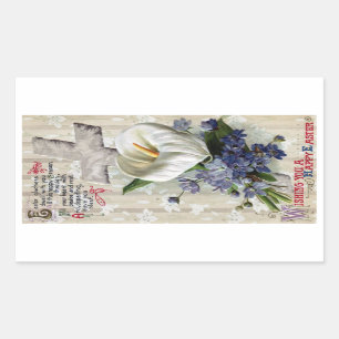 Calla Lily and Cross Vintage Easter Sticker
