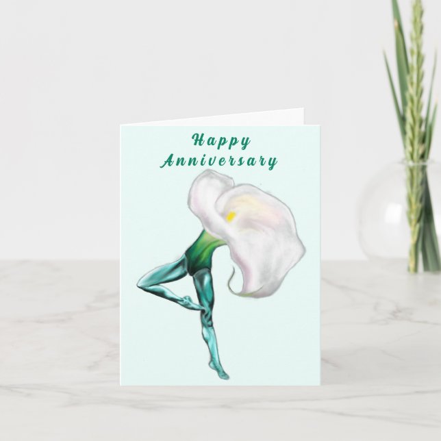 Calla Lily Ballet Dancer Anniversary Card (Front)