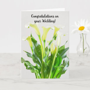 Calla Lily Bouquet Wedding Congratulations Card