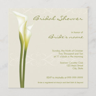 Calla Lily Bridal Shower Invitations