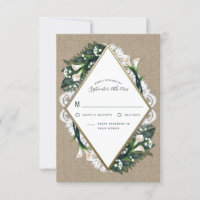 Calla Lily Burlap et Cartes RSVP de mariage de den