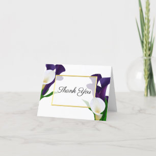 Calla Lily Carte de remerciements violet et blanc