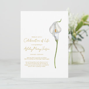 Calla Lily Celebration of Life Funeral Invitation