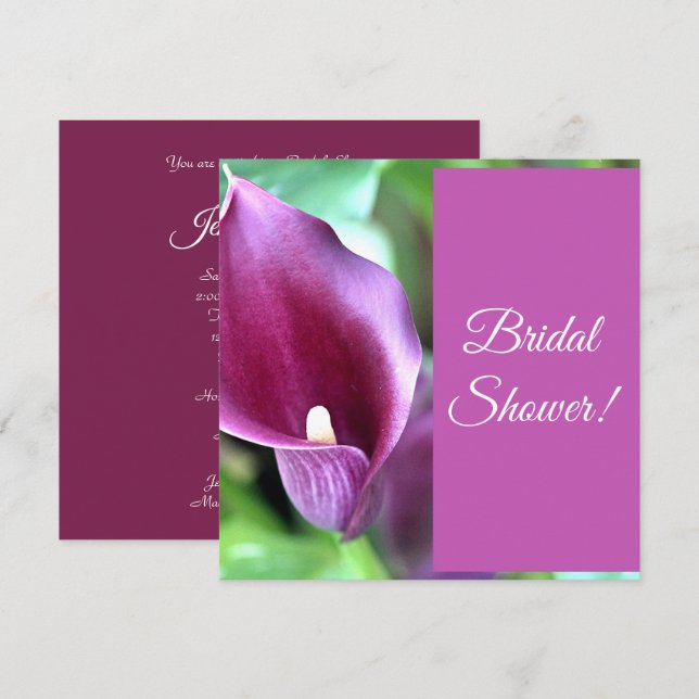 Calla Lily Custom Bridal Shower Invitation (Front/Back)