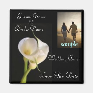 Calla Lily Elegant Save the Date Magnet