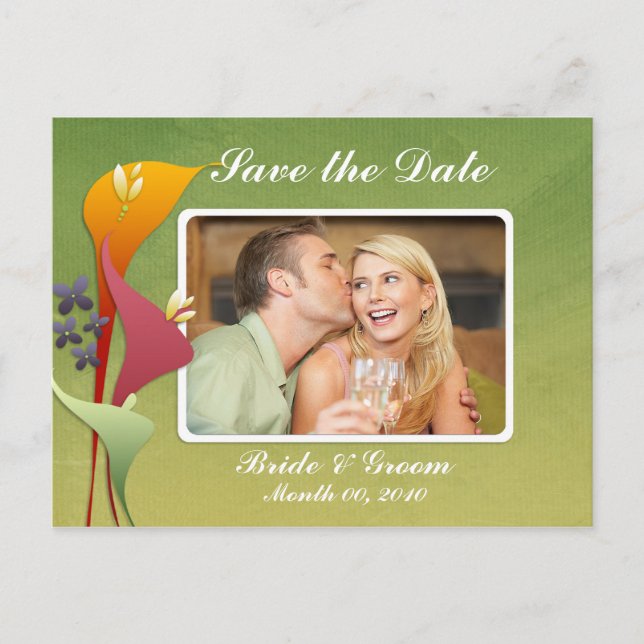 Calla Lily Enregistrer la date Photo Cartes postal (Devant)
