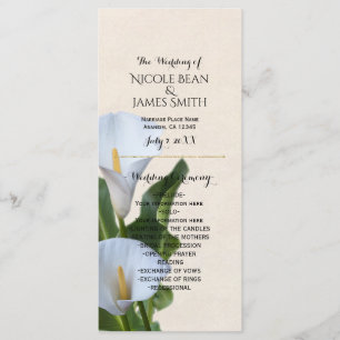 Calla Lily Fleurs Floral Wedding Programme
