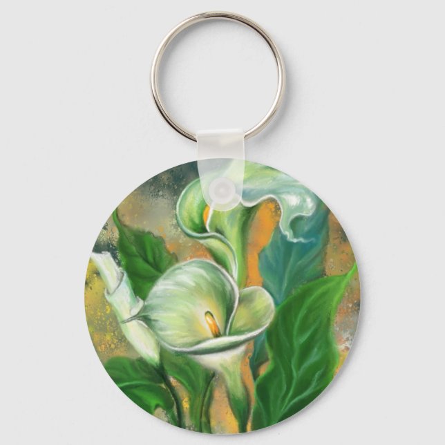 Calla Lily Flower Keychain (Front)
