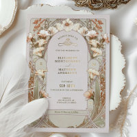 Calla Lily Gold Foil Wedding Invitation by Mucha F