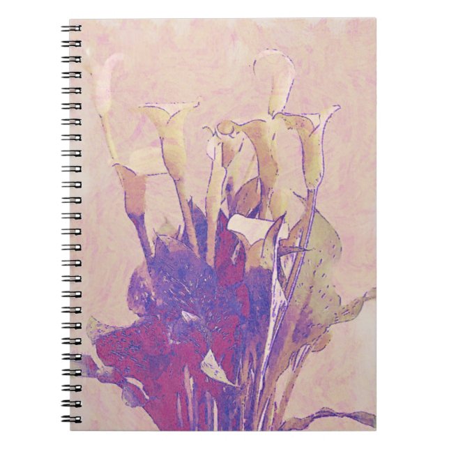 Calla Lily in Pink Art Journal Notebook (Front)