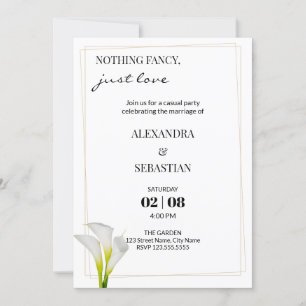 Calla Lily Mariage Réception Invitation