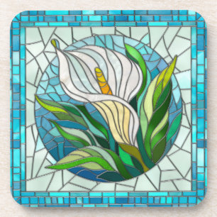 Calla Lily Mosaic Art Coaster