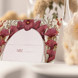 Calla Lily Name Wedding Table Vintage Art Nouveau Place Card