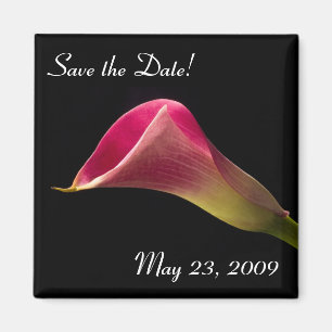 Calla Lily on Black, Save the Date! Magnet