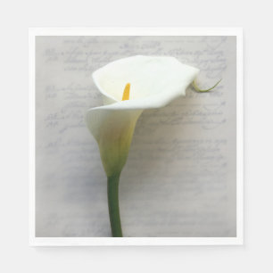Calla lily on handwriting napkin