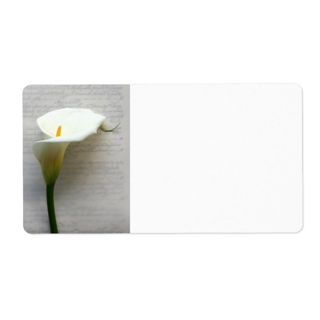calla lily on old handwriting label (Front)