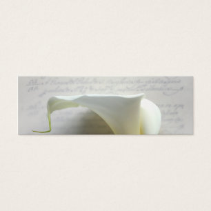 calla lily on old script handwriting bookmark