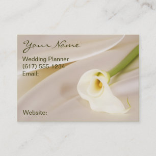 Calla Lily On White Satin Business Card