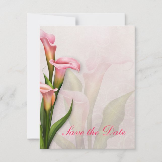 Calla Lily Pink Save the Date (Front)