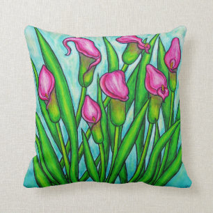 Calla Lily Polyester Throw Pillow 16" x 16"