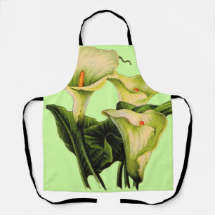 calla lily print apron