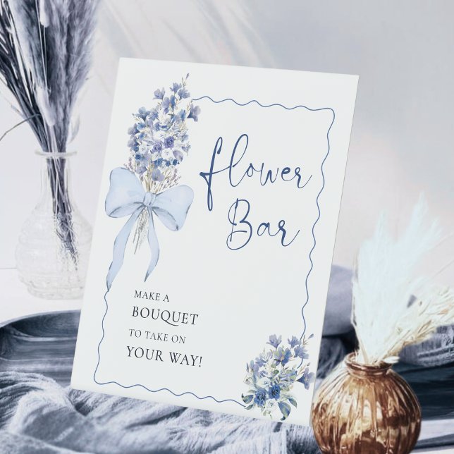 Calla Lily Ribbon Bow Bridal Shower Flower Station Pedestal Sign (Creator Uploaded)