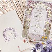 Calla Lily Rose Gold Foil Faire-part de mariage Mu