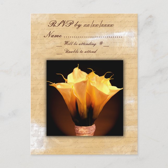 Calla lily RSVP Response Card (Front)