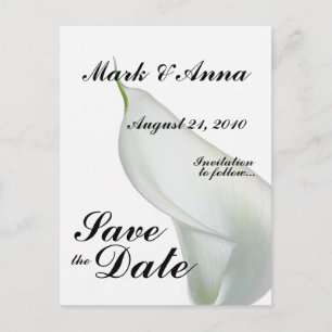 Calla Lily Save the Date Postcard