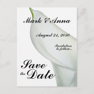 Calla Lily Save the Date Postcard