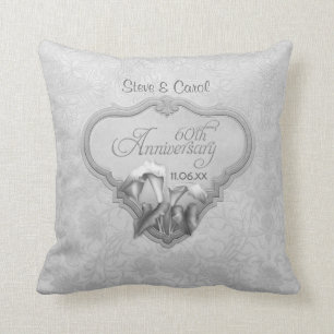 Calla Lily Silver Anniversary 60th - Customize Throw Pillow