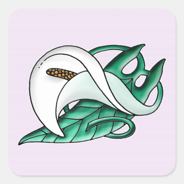Calla lily square sticker (Front)