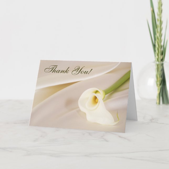Calla Lily Sur Satin Blanc, Merci ! (Devant)
